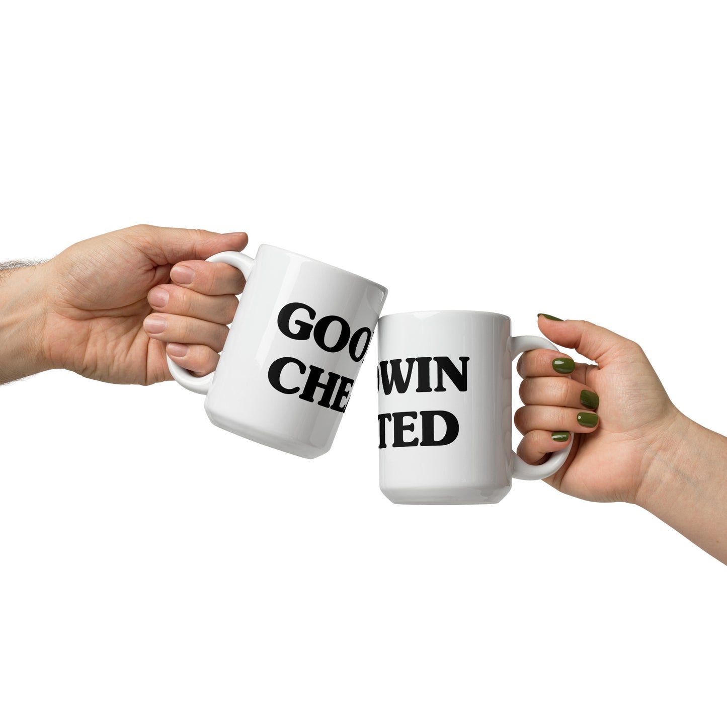 GOODWIN CHEATED White glossy mug