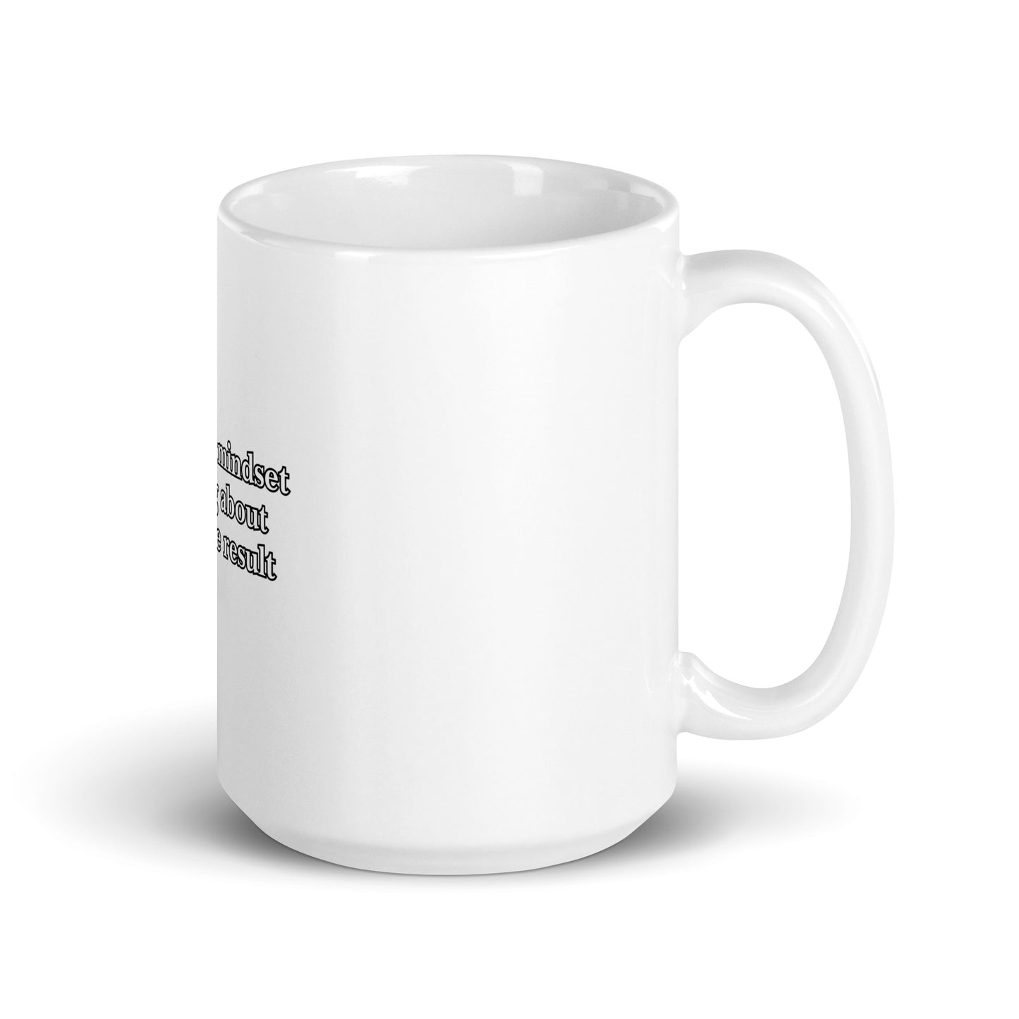 A negative medset will bring about a negative result White glossy mug